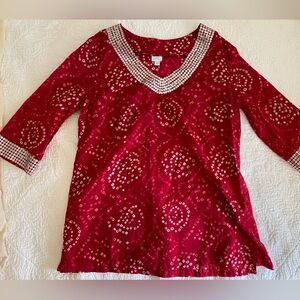 Calypso St Barth for Target pink embroidered summer shirt